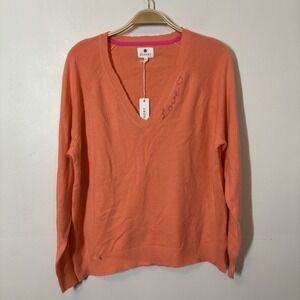 NEW Sundry Women's Sweater Lover Embroidered Wool Cashmere 2 Medium